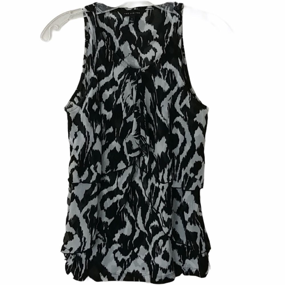 The Limited Black & White Sleeveless Layered Top